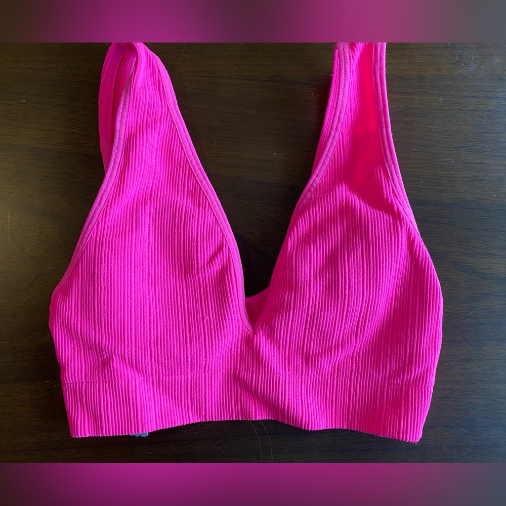 Victoria’s Secret Bright Pink Ribbed Padded  Women’s Bralette XS